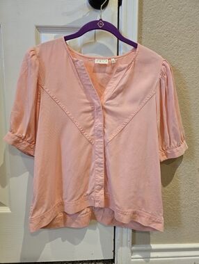 Atelier Reve Women's Coral Short Sleeve  Blouse Size 36